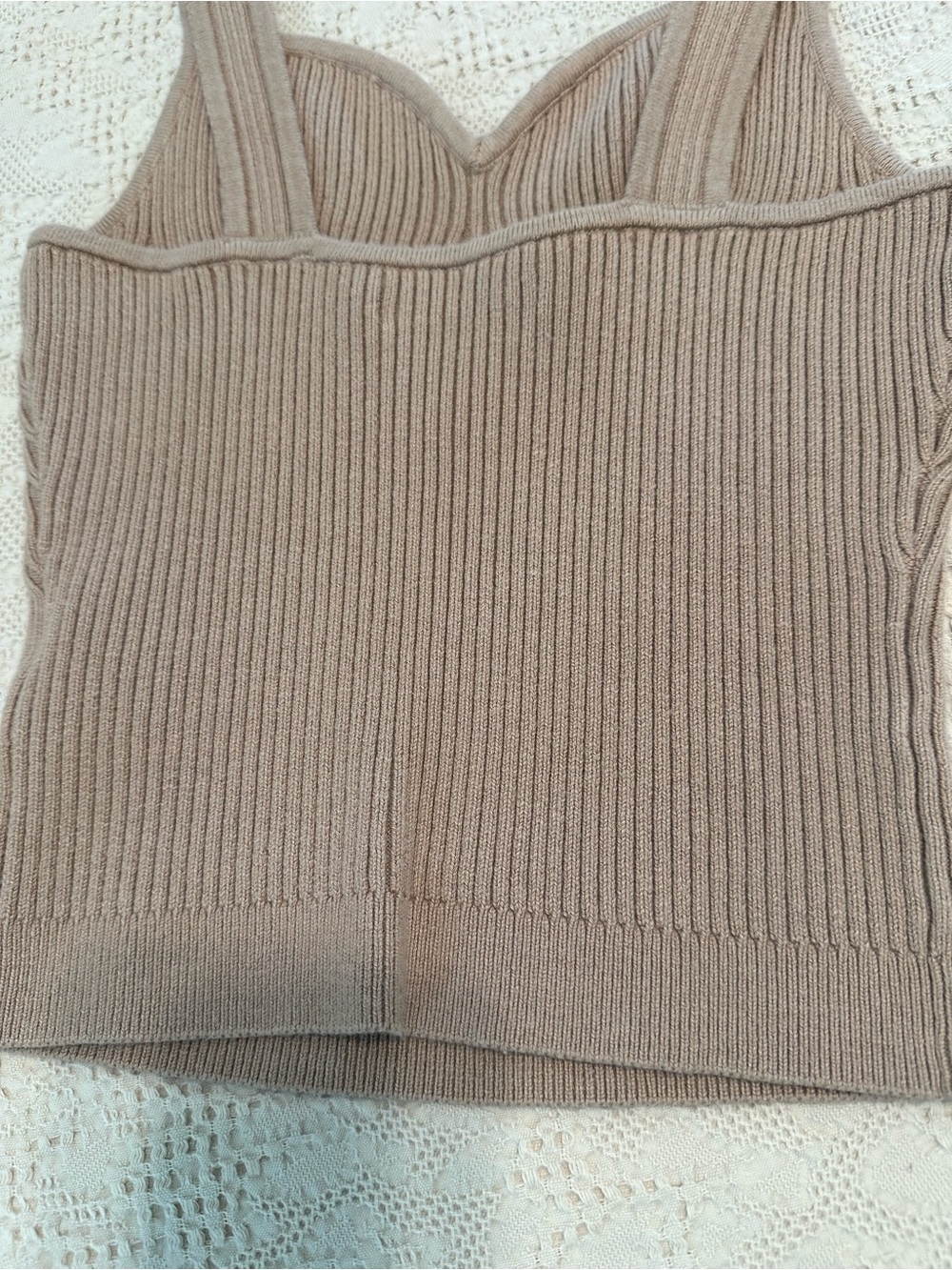 Abercrombie & Fitch Ribbed Taupe Tank Top S - Picture 5 of 5